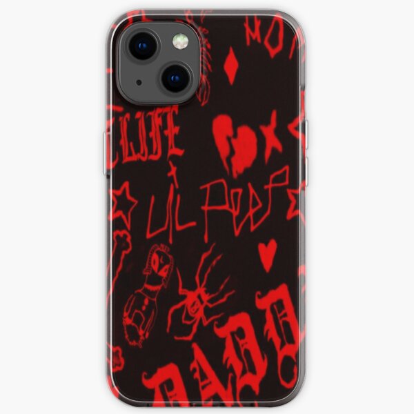 Lil Peep Pattern 2 x Blood Red iPhone Soft Case RB1510 product Offical Lil Peep Merch