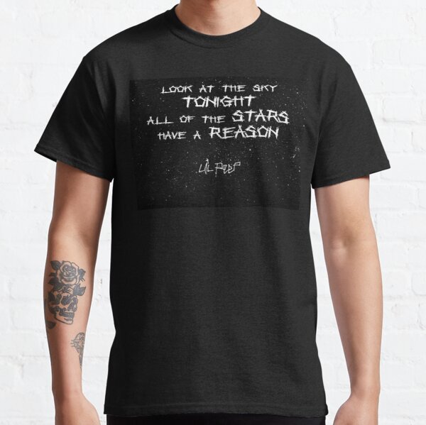 Lil Peep Star Shopping Lyrics Starry Background  Classic T-Shirt RB1510 product Offical Lil Peep Merch