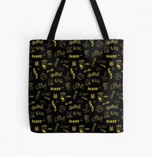 Copy of Lil Peep Tattoos Yellow All Over Print Tote Bag RB1510 product Offical Lil Peep Merch