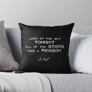 Lil Peep Star Shopping Lyrics Starry Background  Throw Pillow RB1510 product Offical Lil Peep Merch