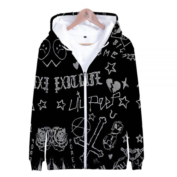Lil Peep Jacket Hell Boy Lil peep Singer 3D Fashion Design Print Men Zipper Jacket Tracksuits - Lil Peep Store