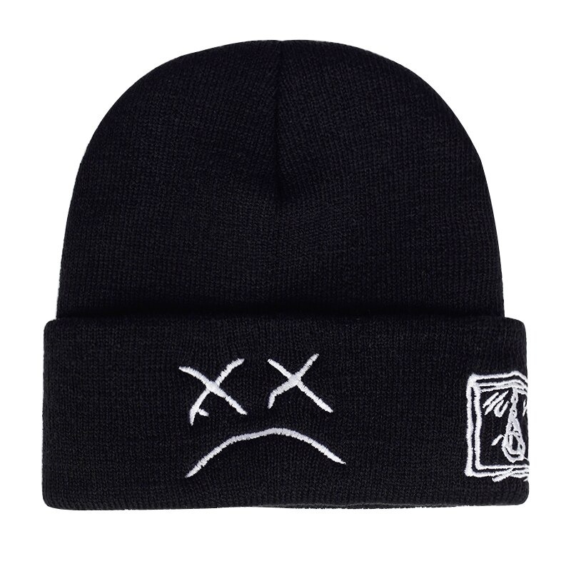 brand lil peep beanie cap sad boy face knitted hat for winter 4287 - Lil Peep Store
