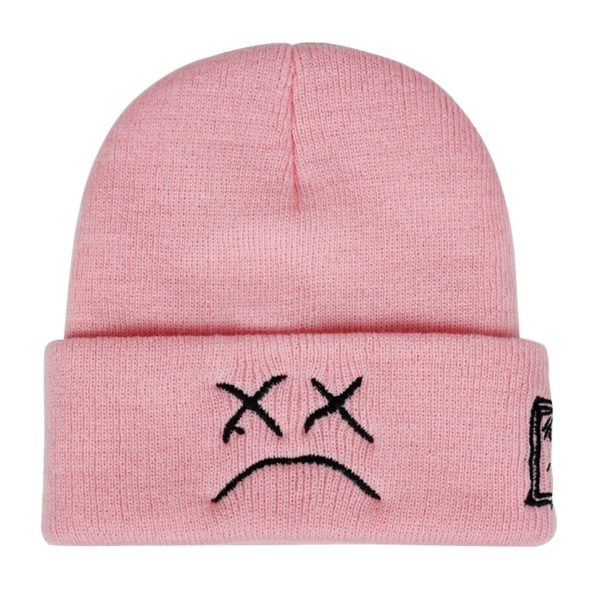 brand lil peep beanie cap sad boy face knitted hat for winter 6052 - Lil Peep Store