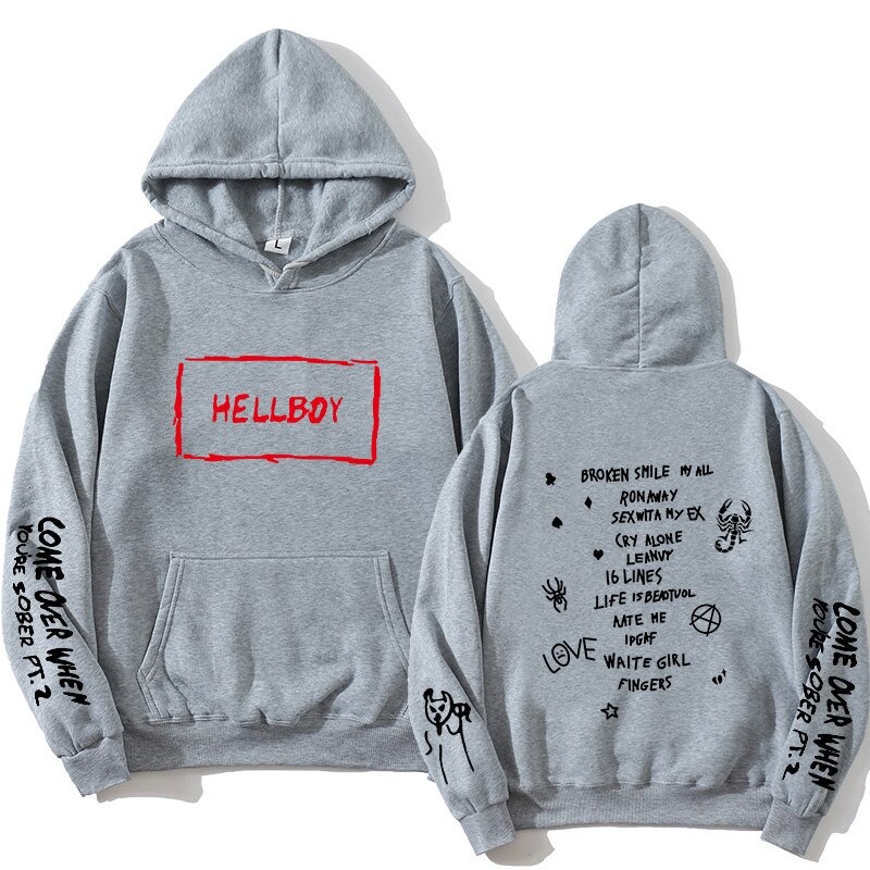 come over when you’re sober pt2– sad face hoodie 3962 - Lil Peep Store