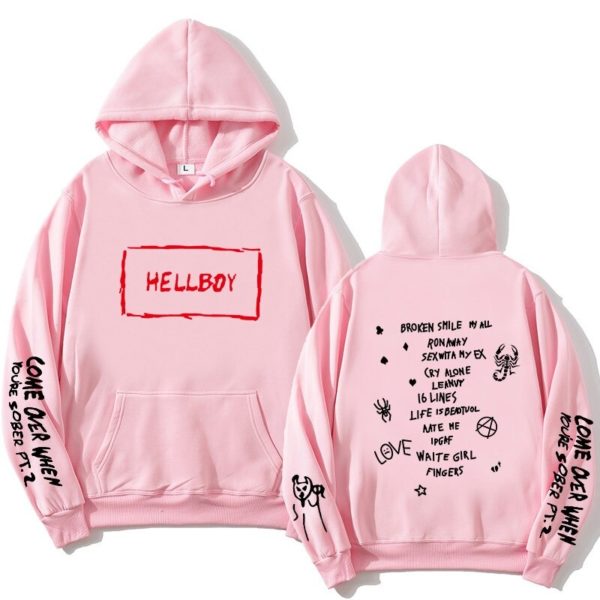 come over when you’re sober pt2– sad face hoodie 5103 - Lil Peep Store