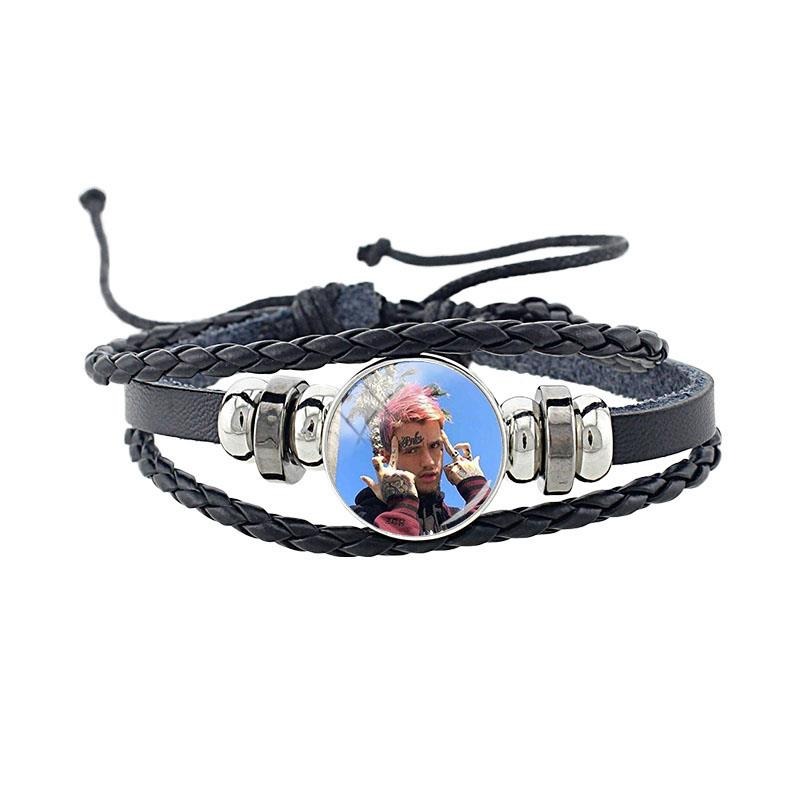 jweijiao lil peep black leather bracelet 6473 - Lil Peep Store