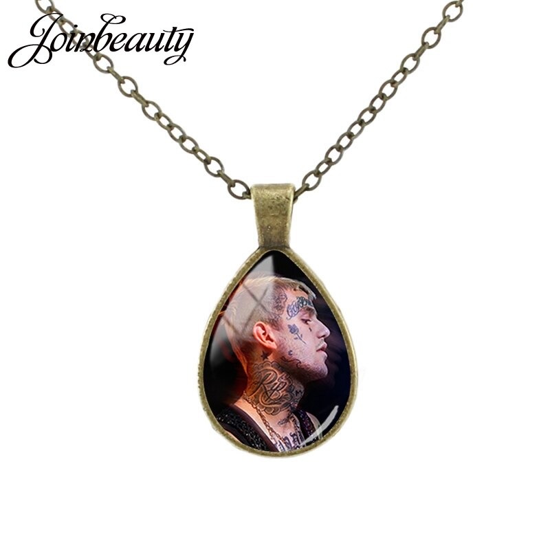 lil peep rap singer photo tear drop pendant necklace 4595 - Lil Peep Store