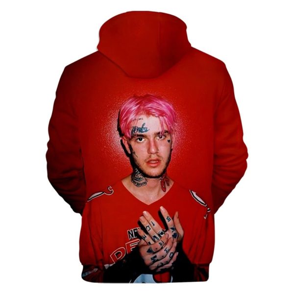 lil peep red 3d graphic hoodie 8666 - Lil Peep Store
