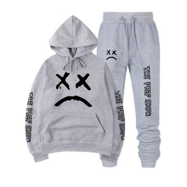 sad face hoodie &amp sweatpants 4276 - Lil Peep Store
