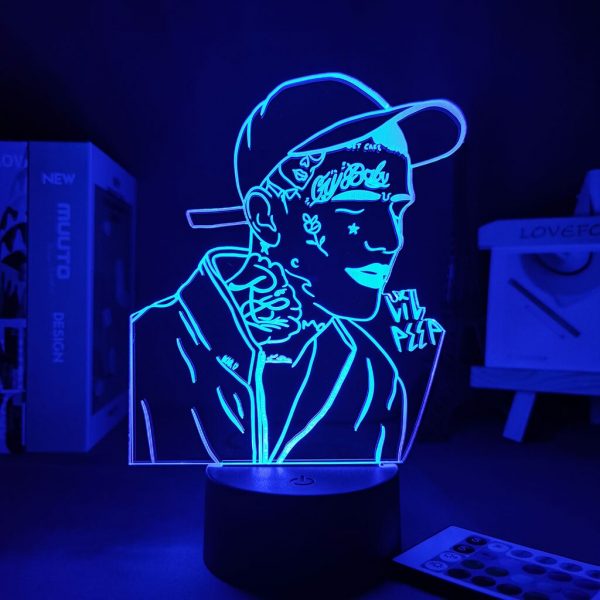 3d Lamp American Rapper Lil Peep for Fans Dropshipping Celebrity Room Decor 3D Lamp Anime Figure 1 - Lil Peep Store