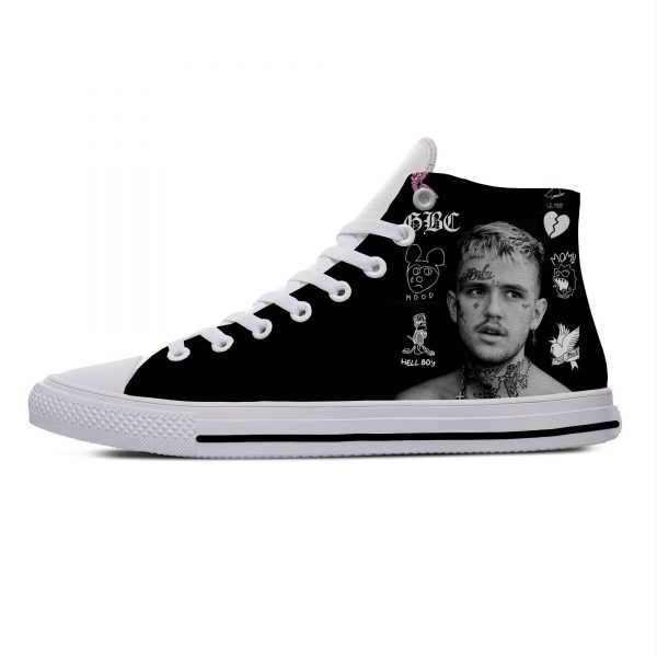 Lil Peep Lilpeep Hip Hop Rapper Funny Popular Casual Canvas Shoes High Top Lightweight Breathable 3D 1 - Lil Peep Store