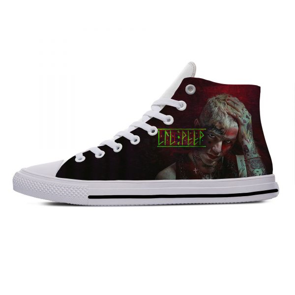 Lil Peep Lilpeep Hip Hop Rapper Funny Popular Casual Canvas Shoes High Top Lightweight Breathable 3D 8 - Lil Peep Store
